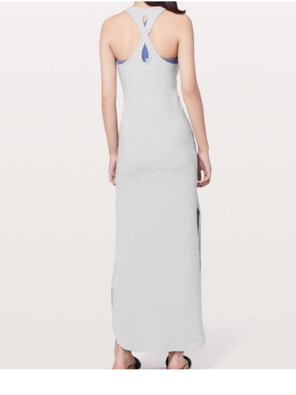 Lululemon Restore & Revitalize Pima cotton maxi side slit dress gray 4